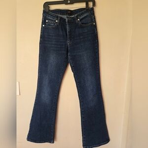 Quince Dark Blue Flare Jeans Sz 27 Organic Cotton 97%